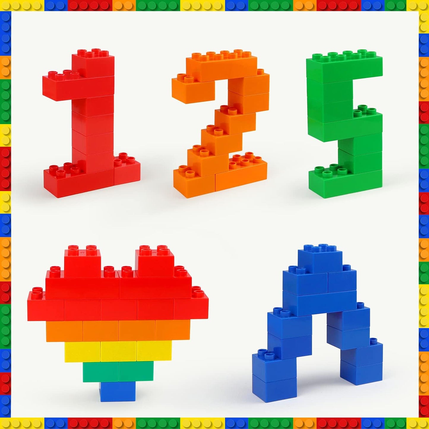 Building Blocks for Kids Toddlers Including a Baseplate, 101-piece Large Classic Building Bricks Set for Kids of All Ages