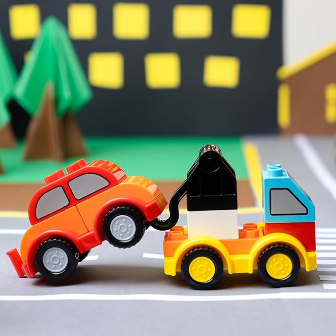 80Pcs Toddlers Car Building Blocks Set, 12Pcs Different Vehicles, Build Your Own Toy Cars,  Bricks for Kids Boys Girls Birthday Easter Gift
