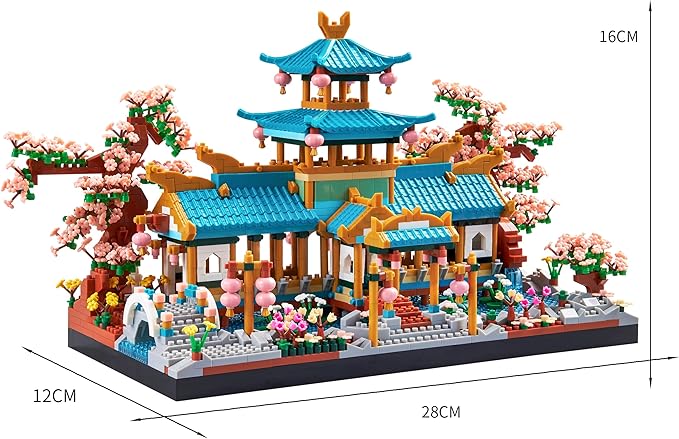Garden Micro Building Blocks Set - 2350 pcs Architecture Challenging DIY Toy for Adults Home Display
