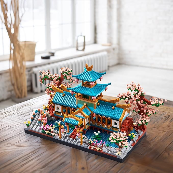 Garden Micro Building Blocks Set - 2350 pcs Architecture Challenging DIY Toy for Adults Home Display
